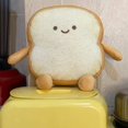 thumbnail image 3 of Fluffy Toast Slice Bread Shaped Plush Stuffed Figure, Sofa Bedroom Cuddle Pillow Decor, 3 of 8