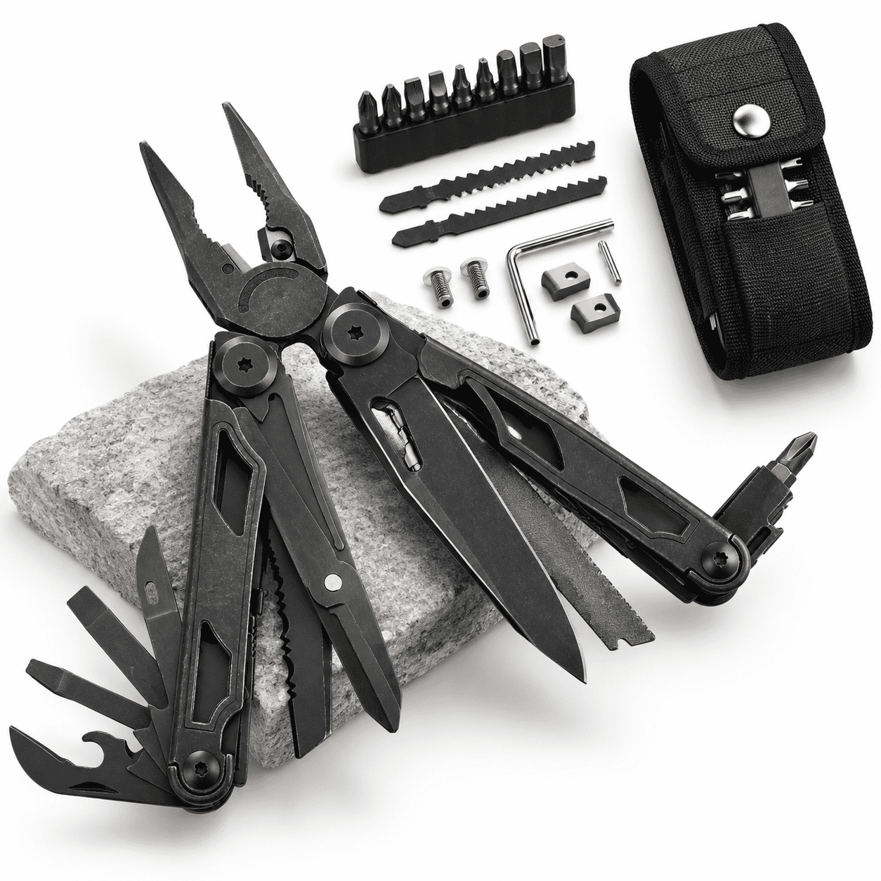 Multitool Vg-10 29-in-1 Pliers With Replaceable Wires And Heavy-duty Stainless Steel Multi-tool Set Nylon Sheath For Camping Mult