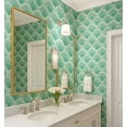 thumbnail image 4 of S4Sassy Self-Stick Decorative Wallpaper, Plam Leaf Wall Paper, Vinyl Waterproof Contact Paper, Blue, 25"X 240" Removable Renter Friendly Walls Covering For Bedroom, Dining Room, 4 of 9