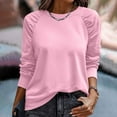thumbnail image 2 of BLVB Fall Sweatshirt for Women Casual Loose Pleated Long Sleeve Tops Crewneck Pullover for Women Fashion Outfits, 2 of 7