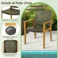 thumbnail image 4 of Spaco Set of 4 Outdoor Rattan Chair with Sturdy Acacia Wood Frame, 4 Pieces Cozy and Sturdy Chairs with Adjustable Footpads, Rattan Chair for Outdoor as Garden, Patio, Brown, 4 of 6