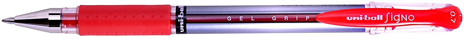 uni-ball 751107000 UM-151S Signo Gel Pens with Gel Grip, Red Gel, 0.7mm Stainless Steel Nib (Pack of 12) 12 Red