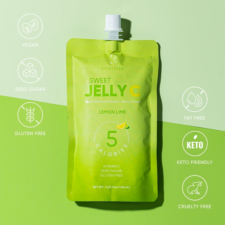 Everydaze Sweet Jelly C, Lemon Lime Konjac Jelly Snack, Zero Sugar