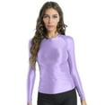 thumbnail image 6 of iiniim Women's Shiny Silky Long Sleeves T-Shirt Gym Top Yoga Shirts Casual Compression Workout Tops, 6 of 7