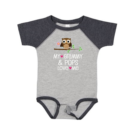 

Inktastic Grammy and Pops Love Me Owl Gift Baby Girl Bodysuit
