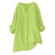 thumbnail image 4 of Ropa de otoño para mujer,Blusa de lino con cuello en V para mujer, manga larga, suelta, con botones delanteros, tejido de mezcla suave, ideal para uso informal en casa, sopatenor, 4 of 8