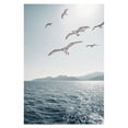 thumbnail image 3 of Póster de lienzo con estampado de playa, mar, océano, arte de pared, puente, hojas, tortuga, gaviota, pintura vibrante de verano, imagen nórdica para decoración del hogar, 3 of 5