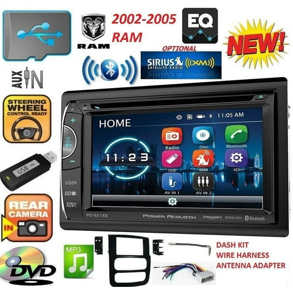 02 03 04 05 DODGE RAM BLUETOOTH DVD USB AUX CAR STEREO RADIO OPTIONAL SIRIUSXM