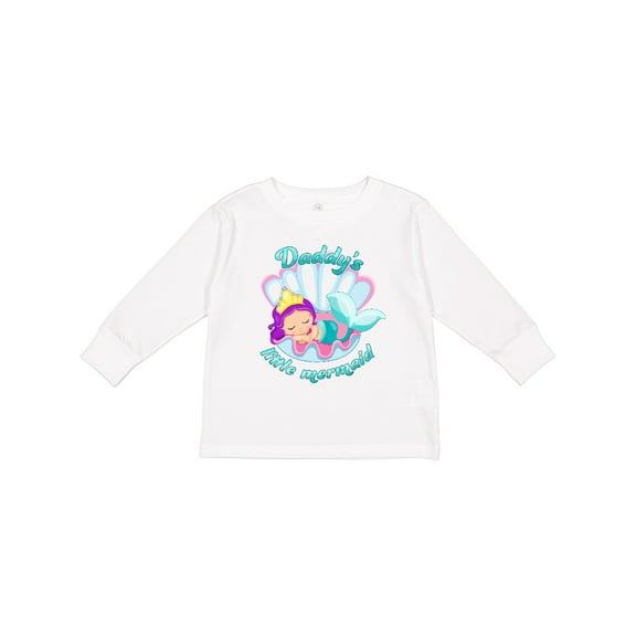 Inktastic Daddy's Little Mermaid Girls Long Sleeve Toddler T-Shirt