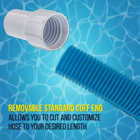 U.S. Pool Supply 1-1/2 x 25 Foot Professional Above Ground Swimming Pool Vacuum Hose with Swivel Cuff - Removable Cuff, Cut to Fit - Compatible with Filter Pumps, Filtration Systems, Chlorinators