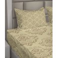 thumbnail image 4 of Ambesonne Damask Fitted & Top Sheet Set with Shams, Antique Lace Floral, Beige, 4 of 5