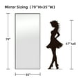 thumbnail image 4 of 79x35 Oversized Rectangle Aluminum Alloy Frame Full Length Mirror Floor Mirror,Black, 4 of 5