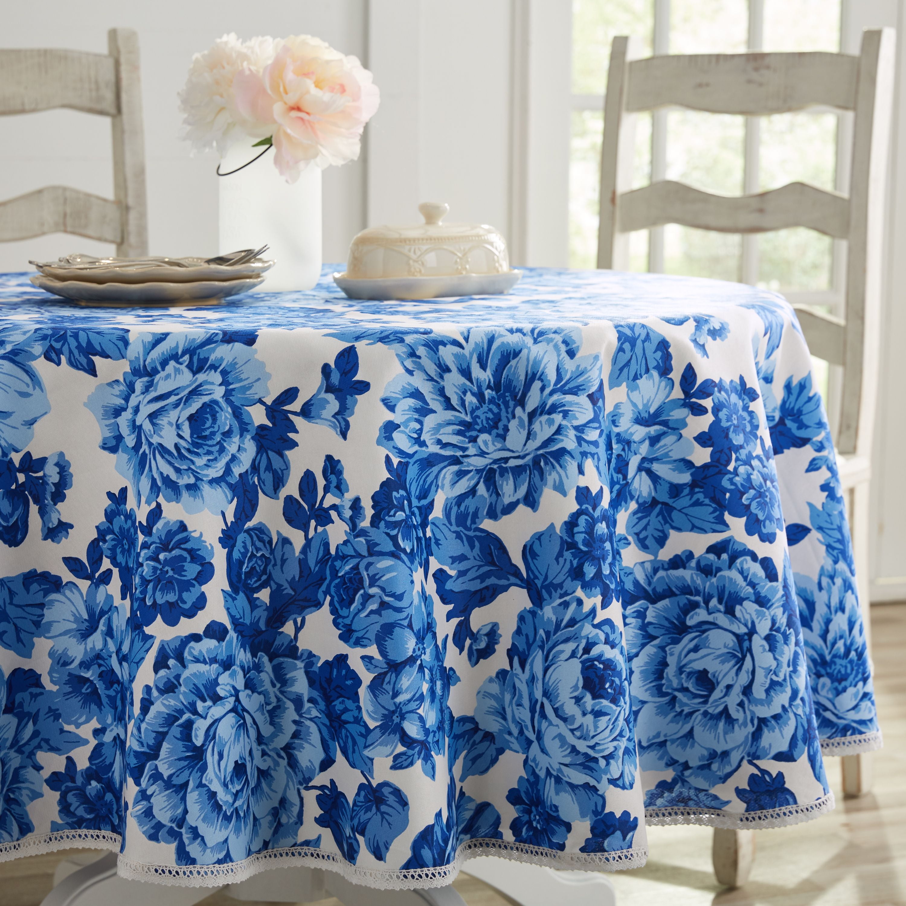 The Pioneer Woman Heritage Floral Fabric Tablecloth, 70" Round, Multi-color