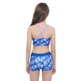 thumbnail image 2 of iEFiEL Kids Big Little Girls Floral Pattern Printed Swimwear Two Piece Tankini Set Bathing Suit Blue&Purple 10, 2 of 7