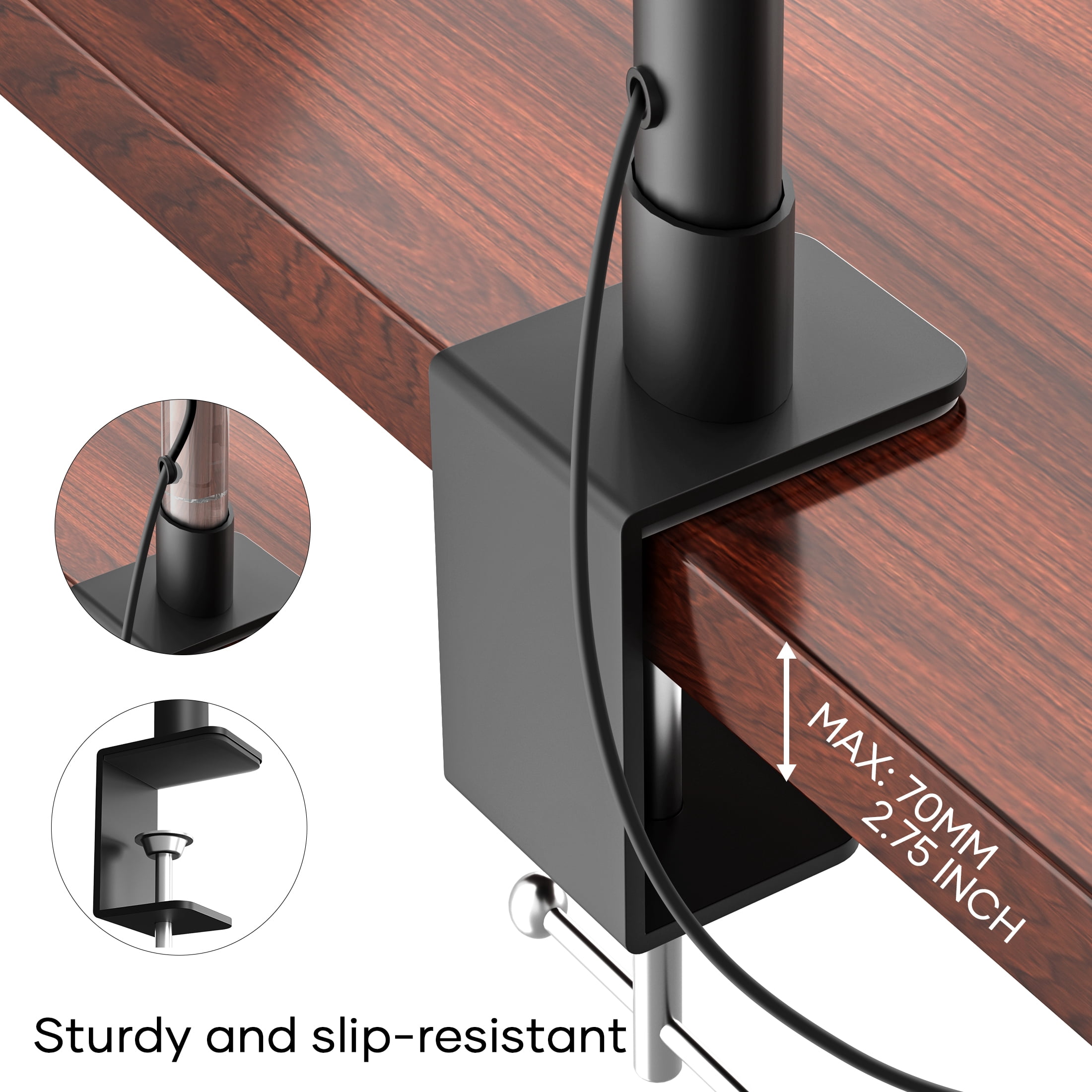 ORFELD 28.3" LED Foldable Desk Lamp with Clamp, Architect Light with Remote, Eye-Caring Lamp for Home Office, Reading, Study(Black)