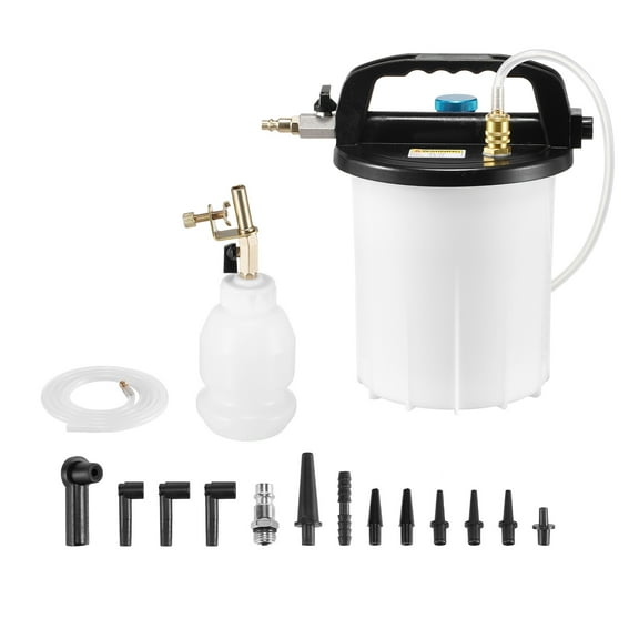 KFFKFF Brake Bleeder Kit with 3L Fluid Extractor, 1L Refilling Bottle, 13 Hose Connectors, Silicone Hose & Handle, Suitable for Various Vehicles