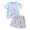 Blue, variant on Baby Easter Outfit Boy Short Sleeve Bunny Embroidered T Shirt Top and Shorts 2 Piece Summer Outfit Set 3-6 Months Boy Outfits