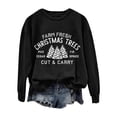 thumbnail image 2 of Lroveb Christmas Sweatshirts for Women Plus Size Farm Fresh Carry Trees Lettered Tree Print Crew Neck Long Sleeve Top Oversized Crewneck Sweatshirt, 2 of 4