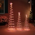 thumbnail image 3 of Northlight Set of 3 Lighted Multi-Color Spiral Christmas Trees - 3', 4', and 6', 3 of 9