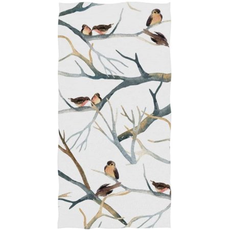 Ultra Soft Hand Towel Cute Animal Bird Print Quick Dry Towel Highly Absorbent 30x15 Inch Face Wash Cloth Towel for Bathroom Gym Yoga