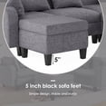 thumbnail image 4 of EUROCO 87" Sectional Sofa Free Combination Sectional Couch, 6-Seat L-Shaped Sofa Couch with 6 pillows, Storage Ottoman, and Ergonomic Armrests for Living Room,Apartment,G, 4 of 9