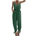 thumbnail image 1 of Babysbule Combinaison pour Femmes Liquidation Mode Féminine Été Confortable Col en V Ceinture Bretelles Sans Manches Combinaison, 1 of 4