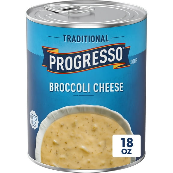 Progresso Traditional, Broccoli Cheese Canned Soup, Gluten Free, 18 oz.