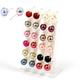 thumbnail image 3 of Anvazise Elegant Earrings Round Faux Pearl Jewelry Women Party Ear Studs Set Multicolor 12 Pairs, 3 of 13