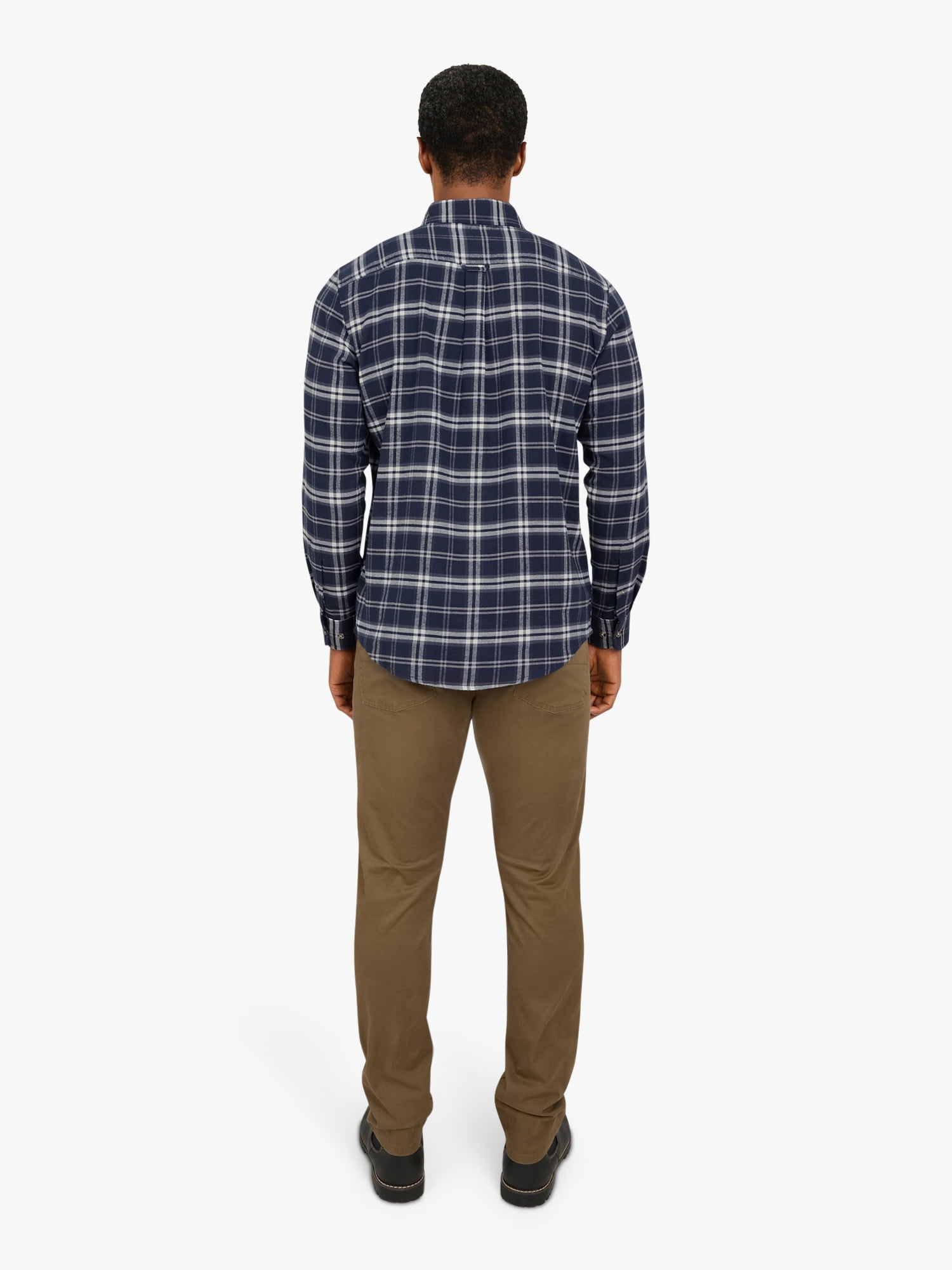 Chaps Men's and Big Men's Comfort Stretch Flannel Shirt, Sizes S-2XL
