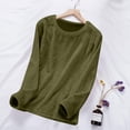 thumbnail image 2 of Yigetop Hauts de Pyjama pour Femmes en Molleton, Hauts de Pyjama à Manches Longues, Chandail Thermique à Enfiler, Chandails d'Hiver Chauds à Col Rond, Doux et Duveteux, Tenue de Détente, Pyjama Duveteux Vert Armée G, 2 of 5
