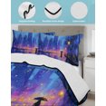 thumbnail image 3 of Quilts Queen Size Bedding Set, Purple Silhouettes Reversible Summer Quilt 3 Pieces, Modern Abstract Art Aesthetics Lightweight Bedspreads Coverlets with 2 Pillow Shams for All Seasons, 3 of 5
