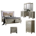 thumbnail image 1 of Champagne Silver Wood 4 Piece Set with Vanity and Eastern King Bed, 1 of 10