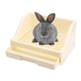 thumbnail image 4 of Caja de arena para conejos con cajón Caja de inodoro para mascotas Orinal Trainer Bandeja de esquina Jaula para mascotas de animales para hám - Beige Yinane Bandeja de arena para inodoro, 4 of 8
