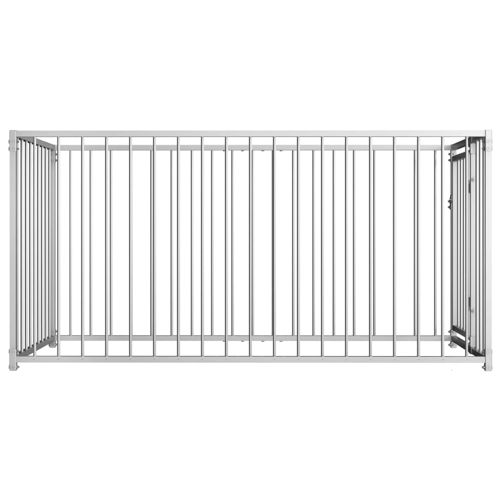 vidaXL Dog Kennel Silver Steel 39.4 x 39.4 x 39.4 in Tough Dog Kennel