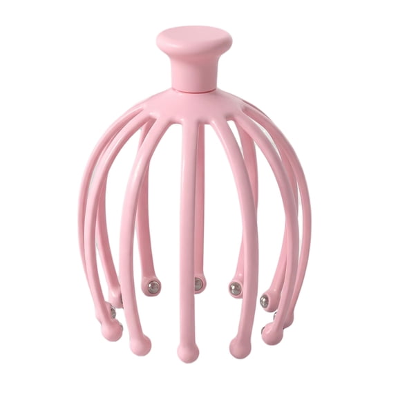 Octopus Scalp Massager 12 Flexible Claws 360° Rotating Ball Head Scratcher, Portable Manual Scalp Stimulator for Stress Tension Relief, Handheld Massage Tool ETHSF13 (Pink)
