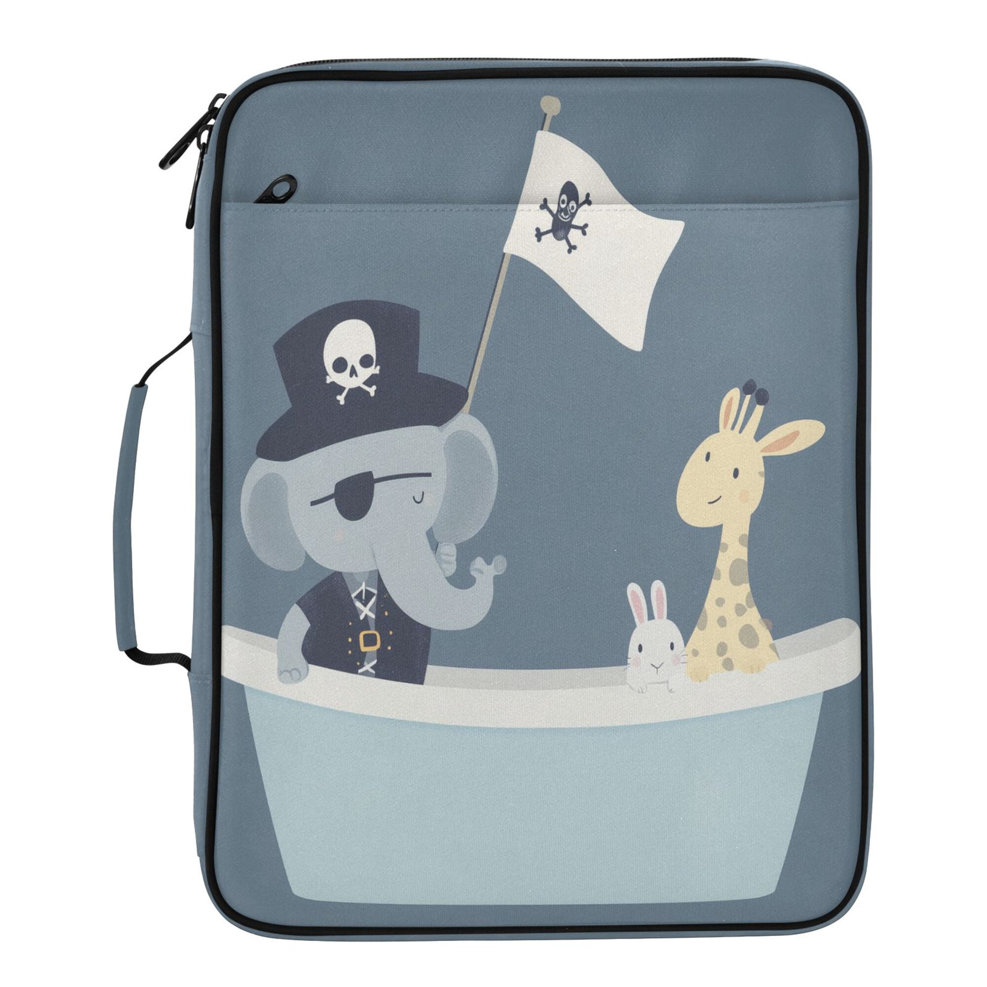 FORMRS Accordion File Folder A4 Size 7-Pocket Expanding Document Organizer Bag with 3 Ring Binder, Cute Animals