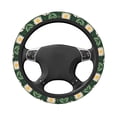 thumbnail image 4 of YFYANG Universal Elastic Green Blooming Daisy Pattern Car Steering Wheel Cover, Non-Slip Sweat Absorbent, 4 of 8