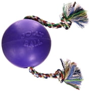 Jolly Pets Romp-n-Roll 4.5 inch Purple Rubber Ball with Rope for Dogs
