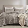 thumbnail image 4 of Mainstays King Comforter Set, All-Season, 3-Piece, Washed Stone Puffy Seersucker, 4 of 10