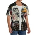 thumbnail image 2 of Easygdp Retro American Eagle A Mens Short Sleeve Button Down,Cuban Shirts for Men，Men's Casual Short-Sleeved Shirt-3X-Large, 2 of 5