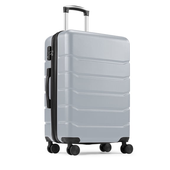 GIANNA 28 Inch Hardside Luggage, Expandable Rolling Luggage with TSA Lock and Spinner Wheels, Light Gray