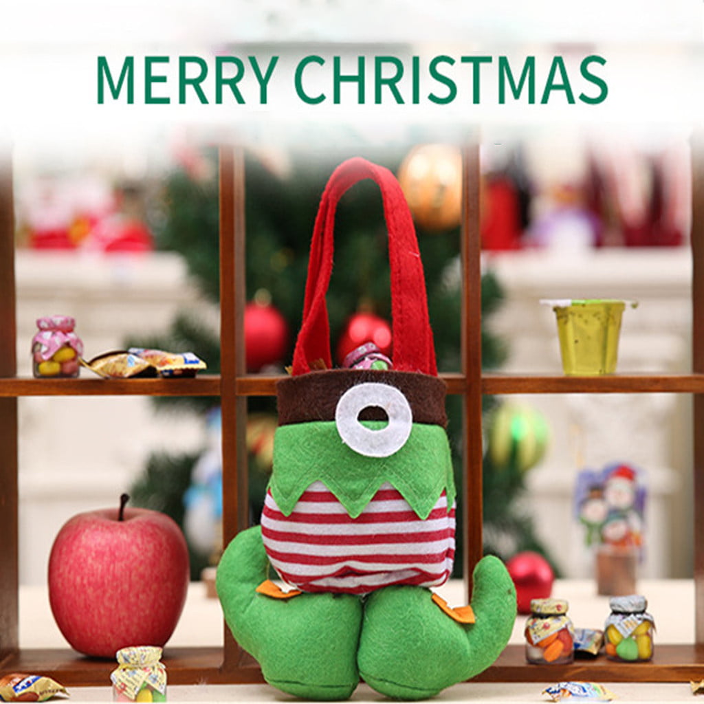 2/6PCS Santa Pants Christmas Candy Bags Wine Stocking Bottle Gift Bag Xmas Decor 