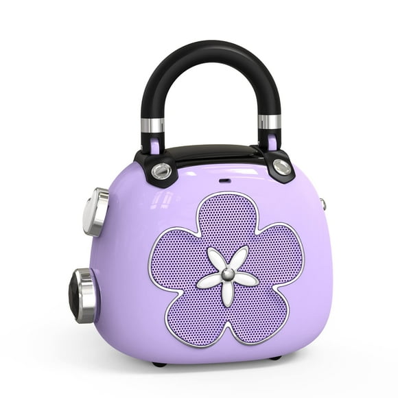 DOSS Candy Lindo Altavoz Bluetooth, Mini Altavoz Portátil con Sonido Poderoso, Diseño Retro Elegante, Adorable Altavoz para Habitación, Decoración de Escritorio, Regalo para Menores, Mujer-Púrpura
