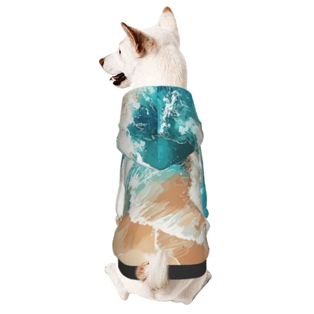 Balery Ocean Wave Crash Sudadera con Capucha para Perros Pequeños – Ropa para Mascotas, Disfraz para Perros y Gatos, Ideal para Fiestas y Cosplay-XX-Large