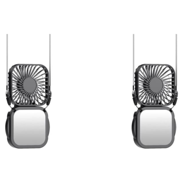 Billuyoard Ventilador portátil ABS Reemplazo plegable de color sólido 3 engranajes Ventiladores de refrigeración alimentados por ajustables de Negro 2Conjunto