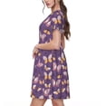 thumbnail image 2 of Honeii Butterflies And Floral Print Women’s Short Sleeve Dress, Comfortable Casual Dress, Soft Polyester Spandex Blend, Stylish Everyday Wear for Summer, Perfect for Travel and Vacation, 2 of 6