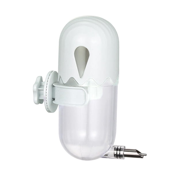 Bebedero automático para loros, dispensador de comida para pájaros, botella transparente. Blanco