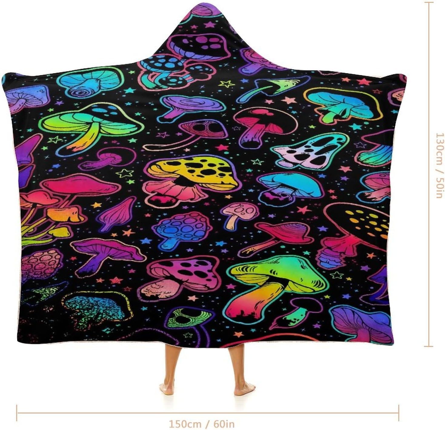 Mushroom Hooded Blanket Mushrooms Gifts for Women Mushrooms Wearable Blanket Hoodies Blankets for Bed Room Decorative