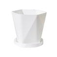 thumbnail image 2 of Hvmvliv Flower Pot Thickened Large Plastic Flower Pot for Balcony Household - 15.5x14.5cm Plant Planting Potted with Saucer and Drainage Holes White, 2 of 6