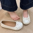 thumbnail image 7 of oqasdz Womens Casual Shoes Elegant Bow Knot Detail Flat Dressy Shoes for Comfort Everyday Slip On Low Cut Ballet Shoes Trendy Outdoor Summer, 7 of 7